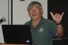 Clyde Tamaru doing shaka sign